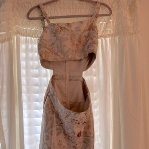 Embroidered Dress with Mid Section Cutout NEW